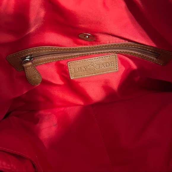 Lily Jade, Elizabeth diaper bag, old English leather, red lining- no tassel! - Picture 12 of 16